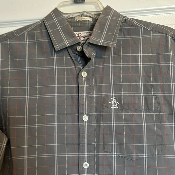 Original Penguin men’s gray long sleeve button down shirt size small - Picture 2 of 9